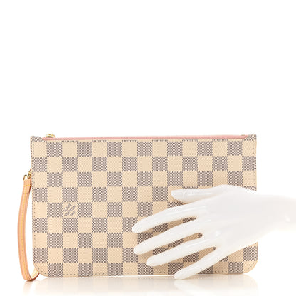 Louis Vuitton Damier Azur Neverfull MM GM Pochette Rose Ballerine 2 of 6