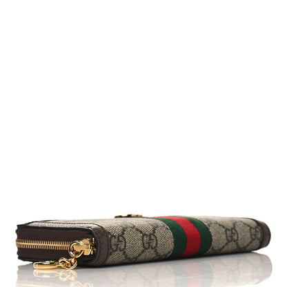 Gucci GG Supreme Monogram Web Ophidia Zip Around Wallet Brown 4 of 7