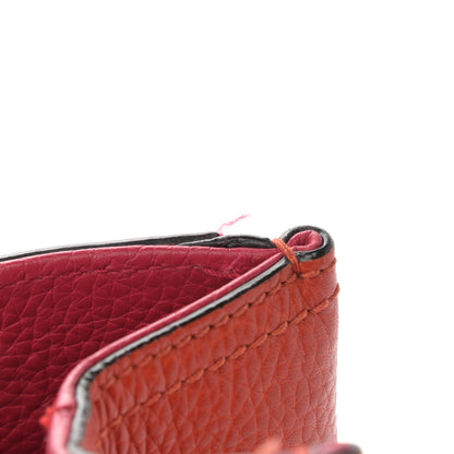 Gucci Pebbled Calfskin Bi-Color Medium Bamboo Shopper Tote Fuchsia Orange 31 of 37