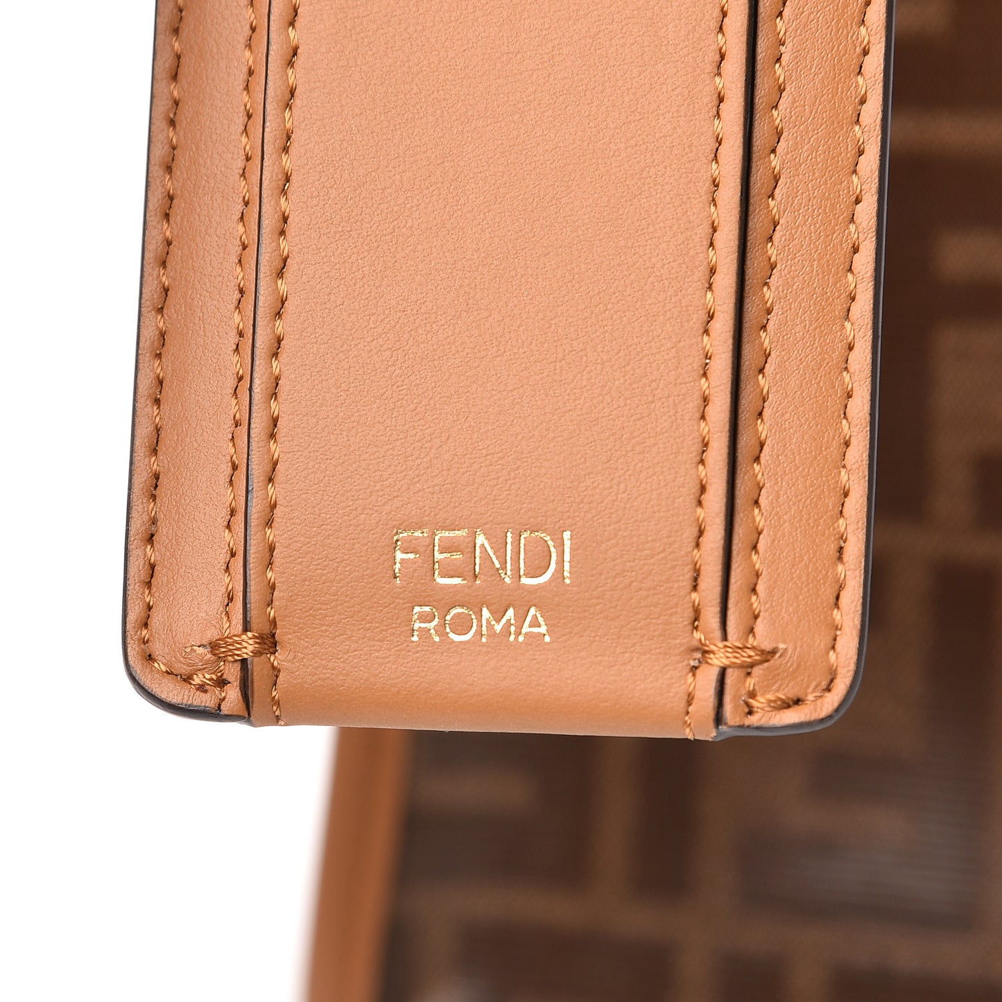 Glazed Fabric Vitello Century FF 1974 Stamp Patch Mini Peekaboo Defender Cover Mogano Panna Caramello