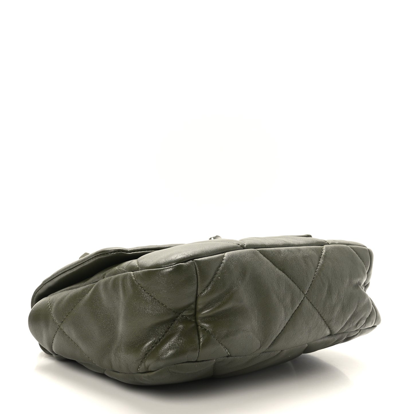 Lambskin Quilted Medium Chanel 19 Flap Khaki