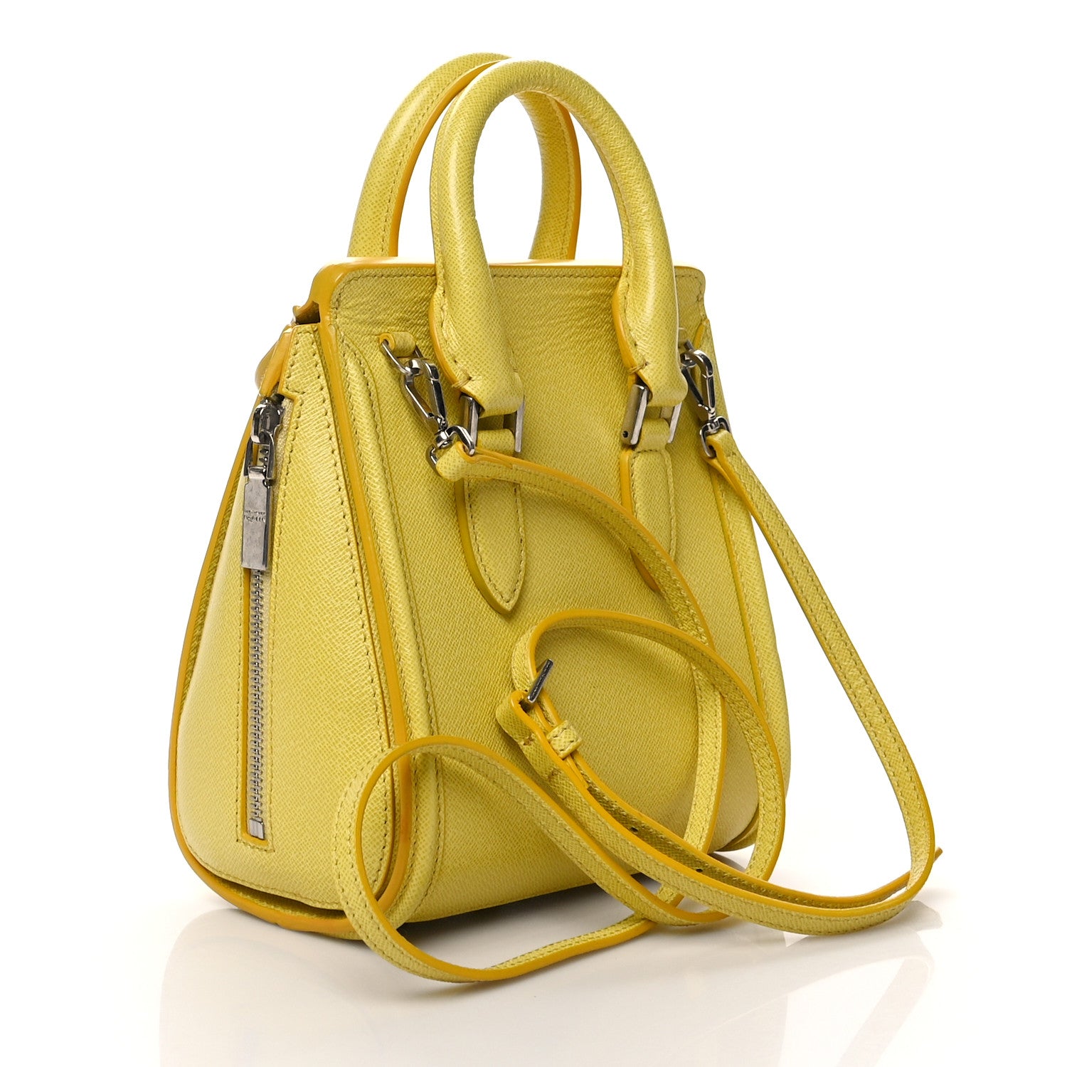 Alexander McQueen Calfskin Mini Heroine Yellow 3 of 13