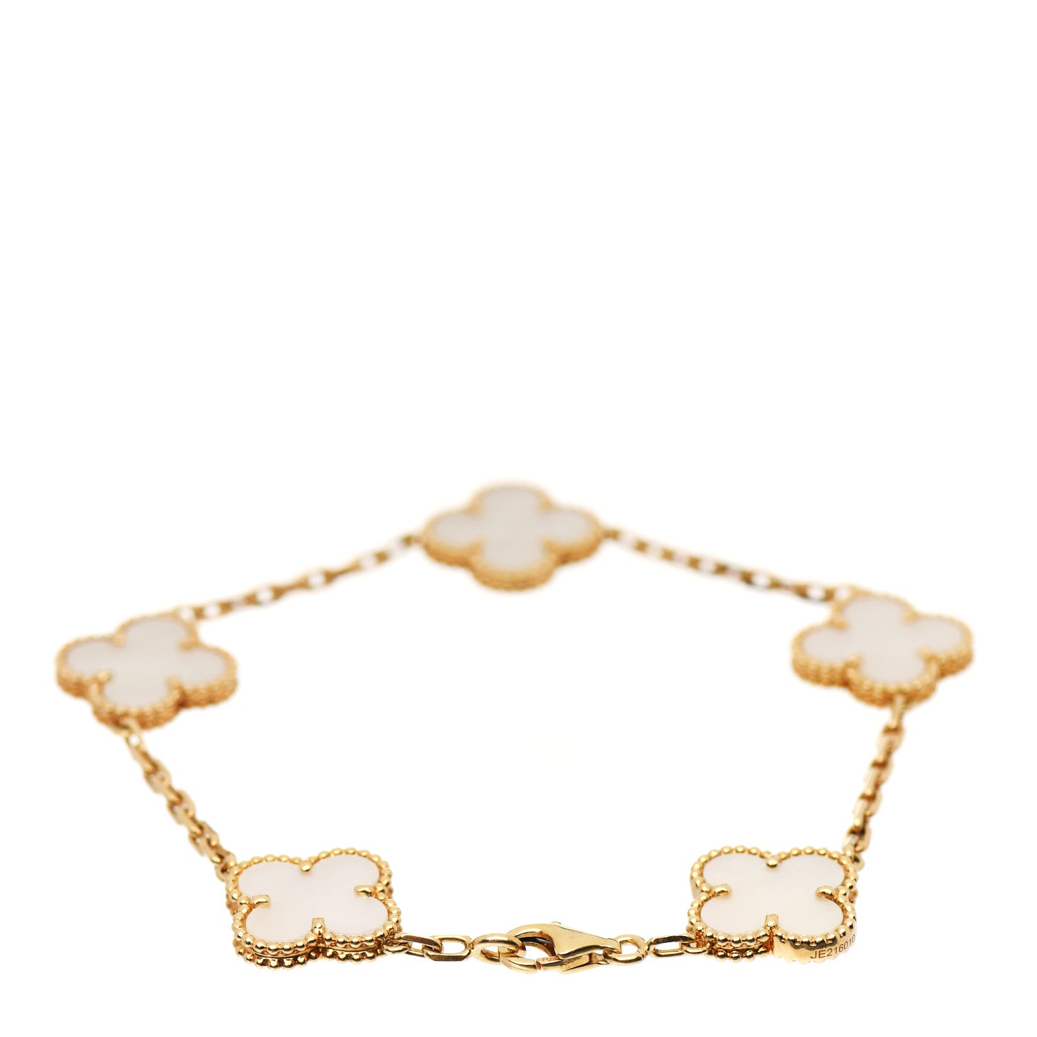 Van Cleef & Arpels 18K Yellow Gold Mother of Pearl 5 Motifs Vintage Alhambra Bracelet 3 of 6