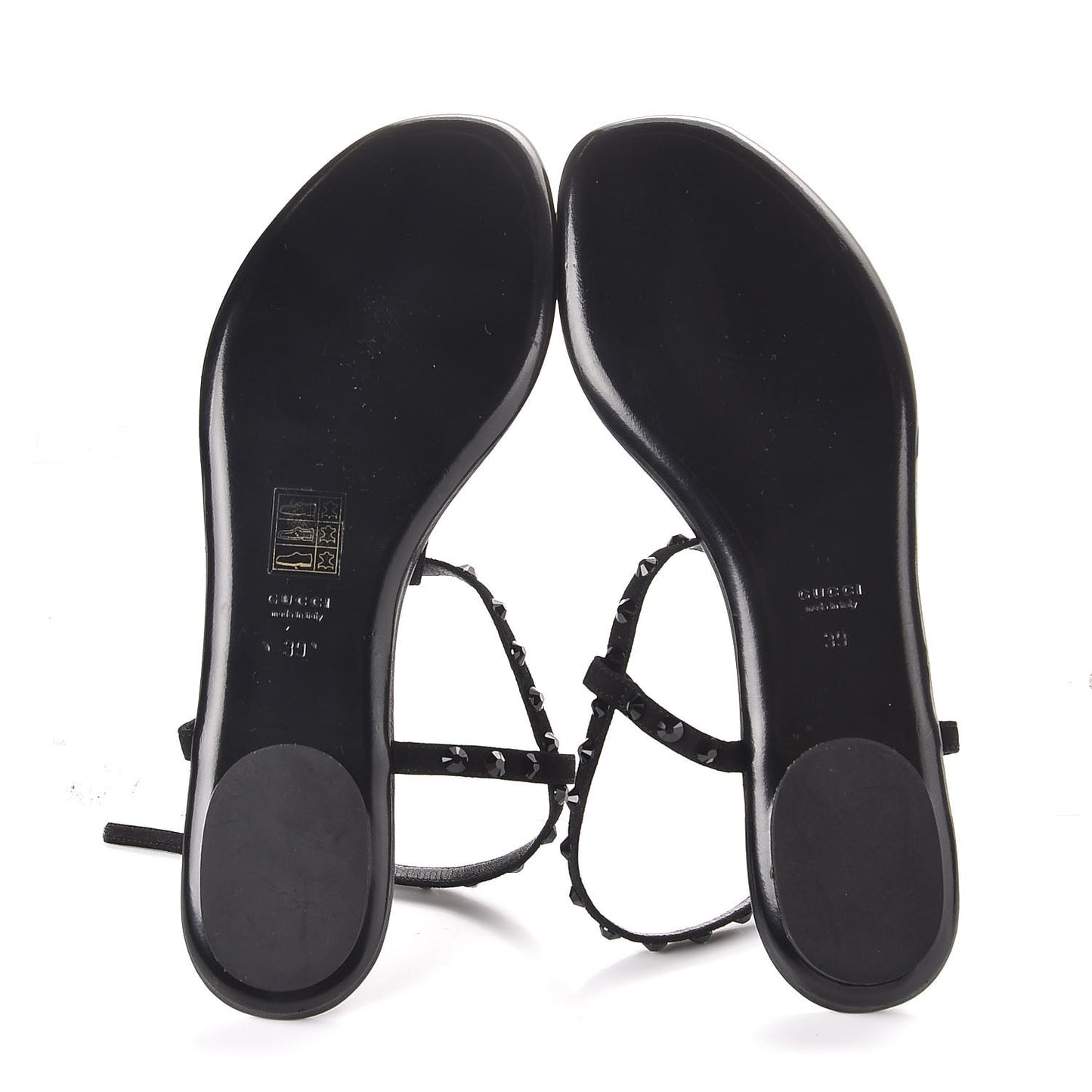 Kid Scamosciato Crystal Thong Sandals 39 Black