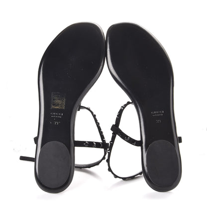 Gucci Kid Scamosciato Crystal Thong Sandals 39 Black 5 of 9