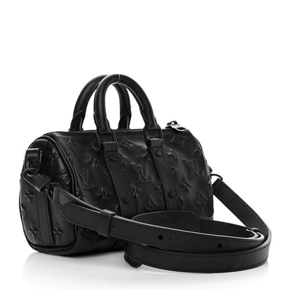 Louis Vuitton Monogram Seal Keepall XS Black 3 of 14