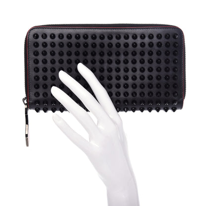 Christian Louboutin Calfskin Panettone Spiked Zip Around Wallet Black 2 of 7