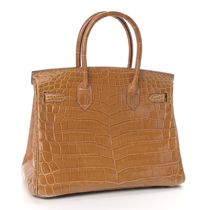 Hermes Shiny Niloticus Crocodile Birkin 30 Camel 3 of 11