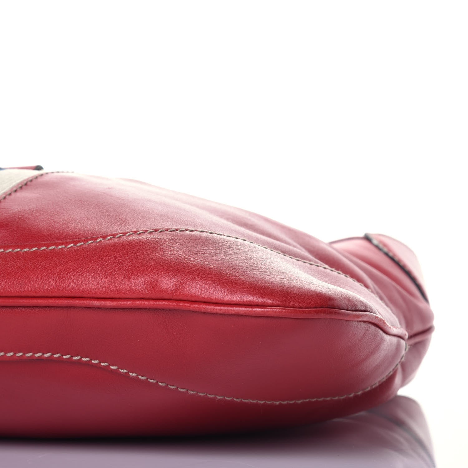 Gucci Calfskin Web Medium Jackie O Bouvier Hobo Red 9 of 9
