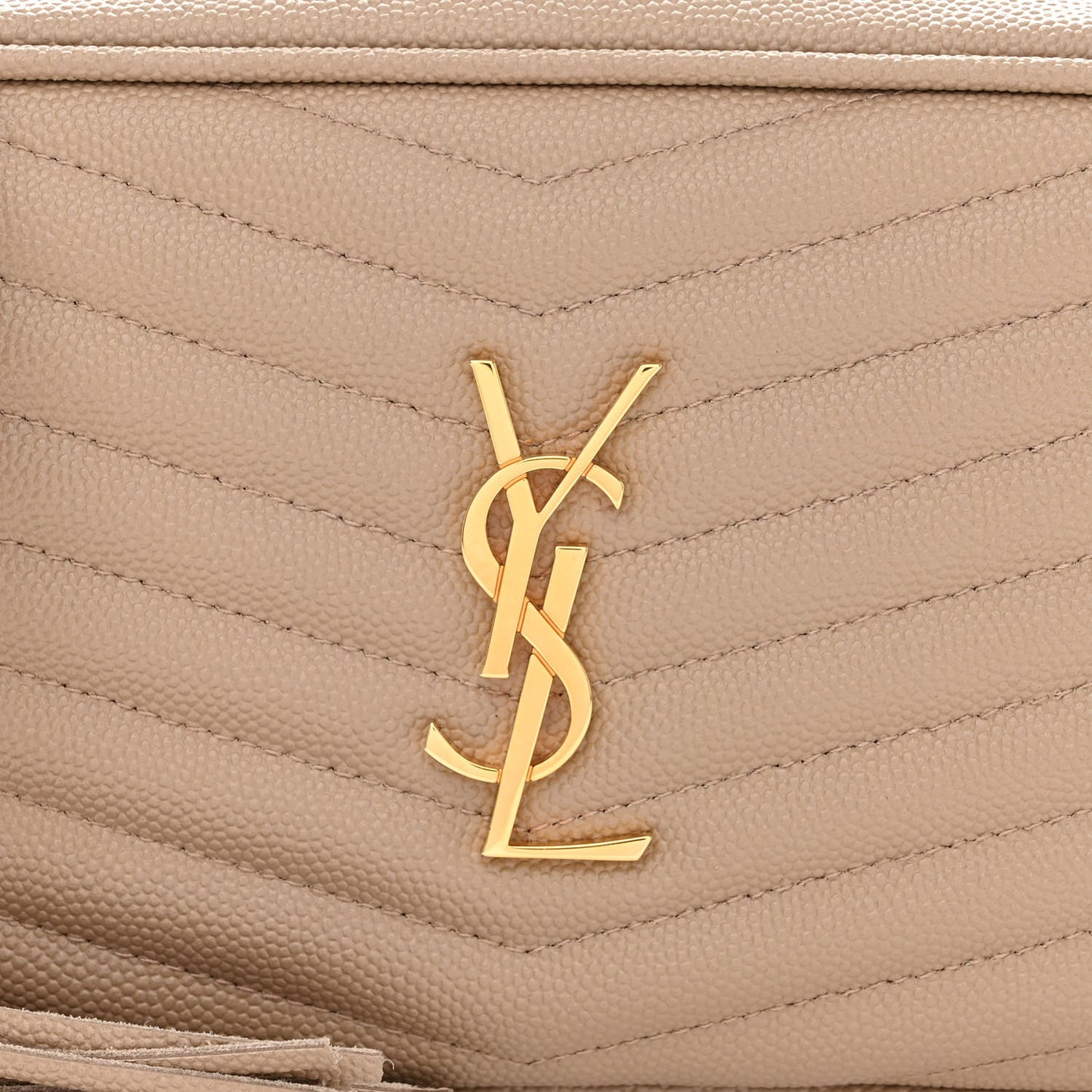 Grain De Poudre Matelasse Monogram Mini Lou Camera Bag Dark Beige