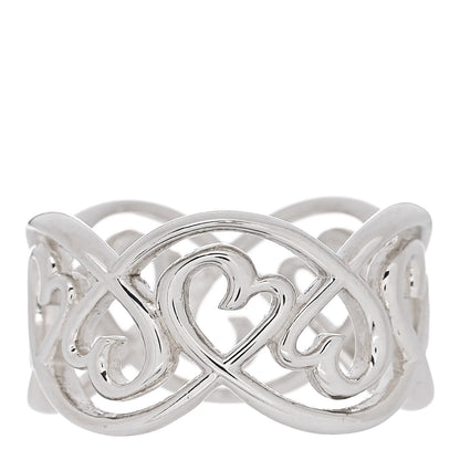 Tiffany Sterling Silver Paloma Picasso Loving Heart Band Ring 54 7 1 of 4