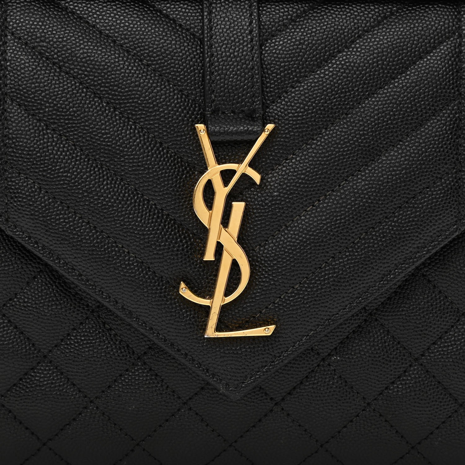 Saint Laurent Grain De Poudre Textured Mixed Matelasse Triquilt Medium Monogram Satchel Black 9 of 11