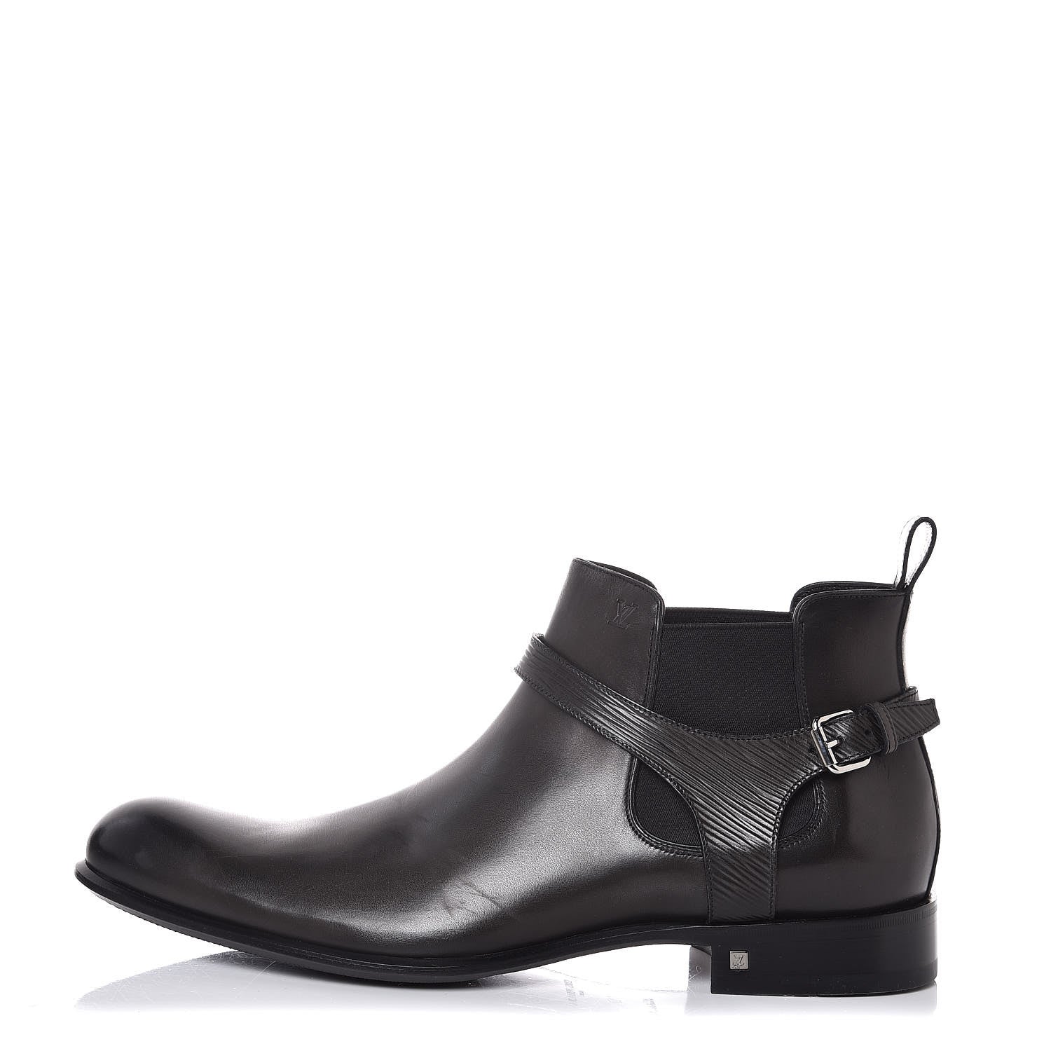 Louis Vuitton Calfskin Epi Greenwich Chelsea Ankle Boots 12 Black 1 of 8