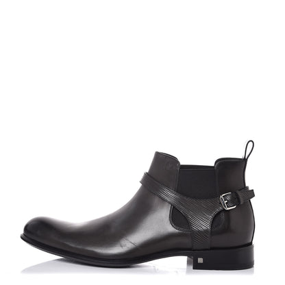 Louis Vuitton Calfskin Epi Greenwich Chelsea Ankle Boots 12 Black 1 of 8