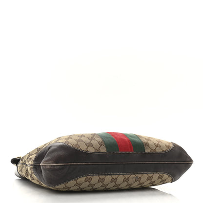 Gucci Monogram Web Jackie O Bouvier Hobo Dark Brown 3 of 12