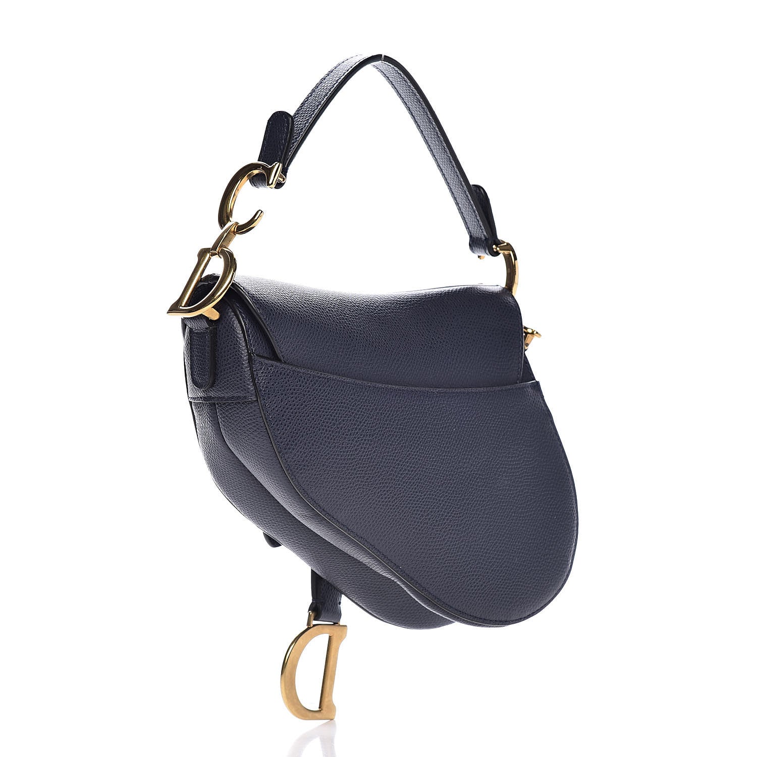 Christian Dior Grained Calfskin Mini Saddle Bag Navy 3 of 9