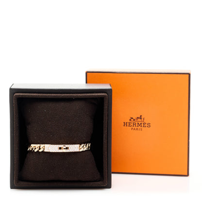 Hermes 18K Rose Gold Diamond PM Kelly Gourmette Bracelet 4 of 4