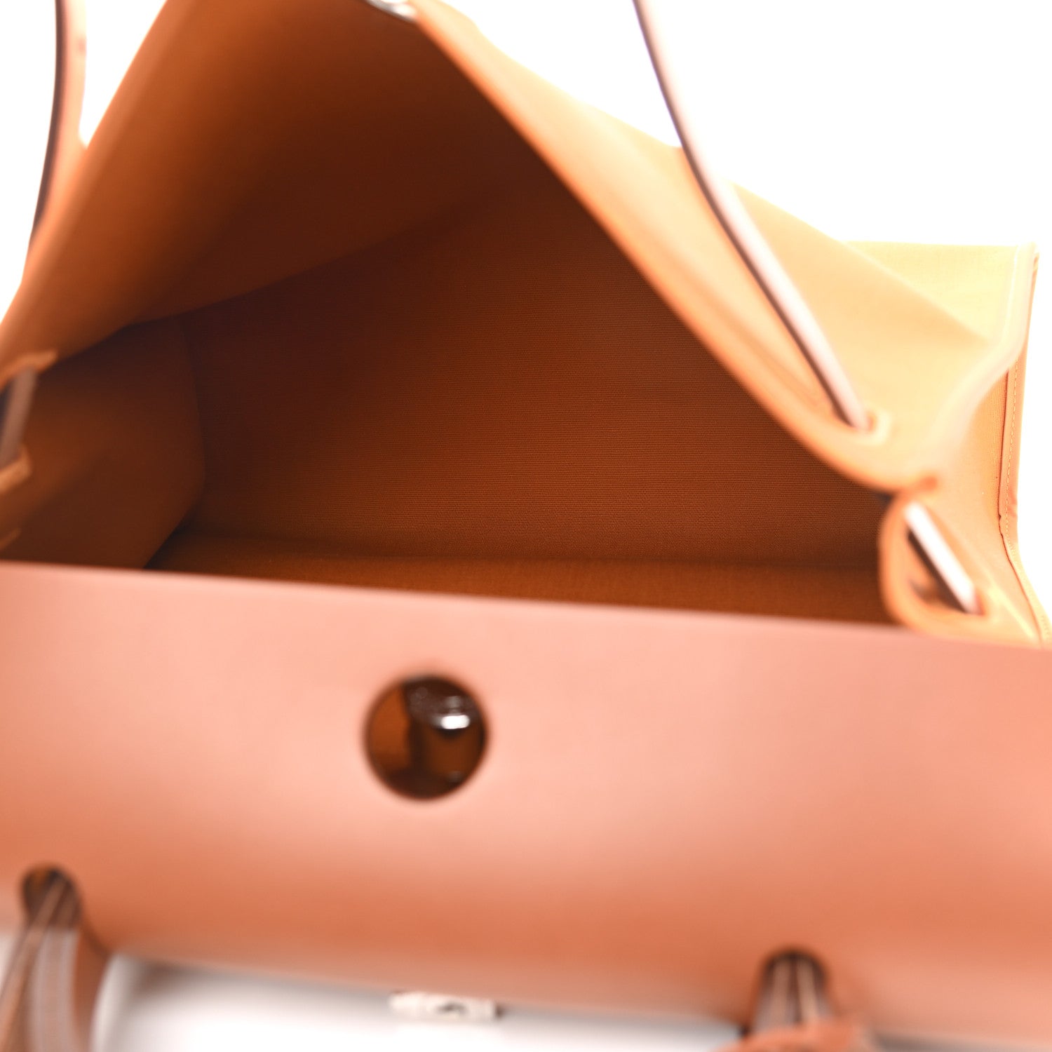 Hermes Toile Officer Vache Hunter Herbag Zip 31 PM Jaune Ambre Natural 6 of 11