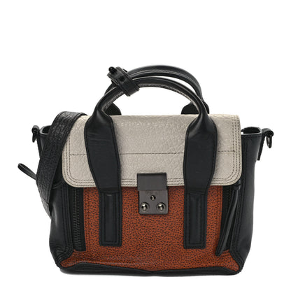 3.1 Phillip Lim Textured Calfskin Mini Colorblock Pashli Satchel Copper 1 of 8