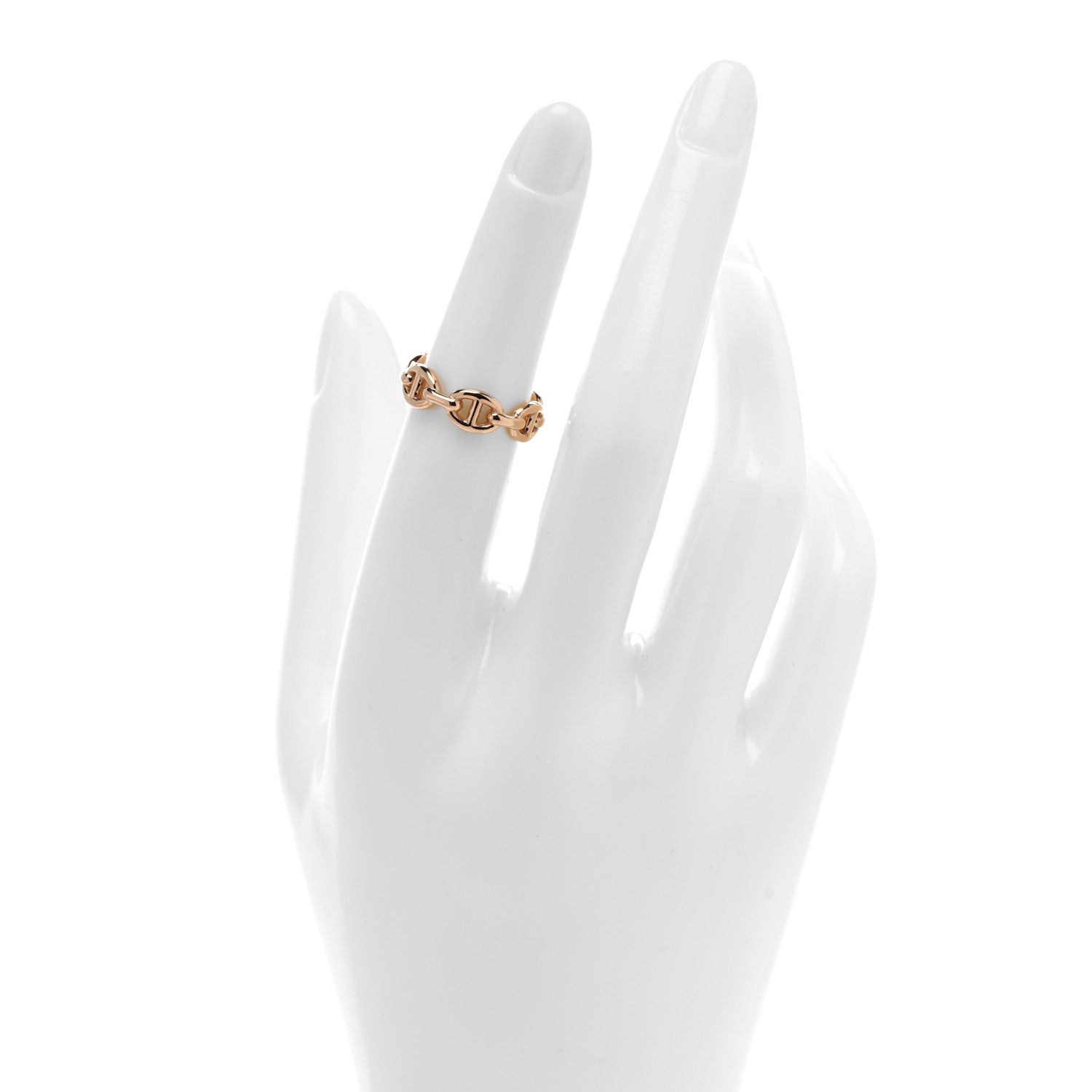 Hermes 18K Rose Gold PM Chaine D'Ancre Enchainee Ring 51 5.75 2 of 5