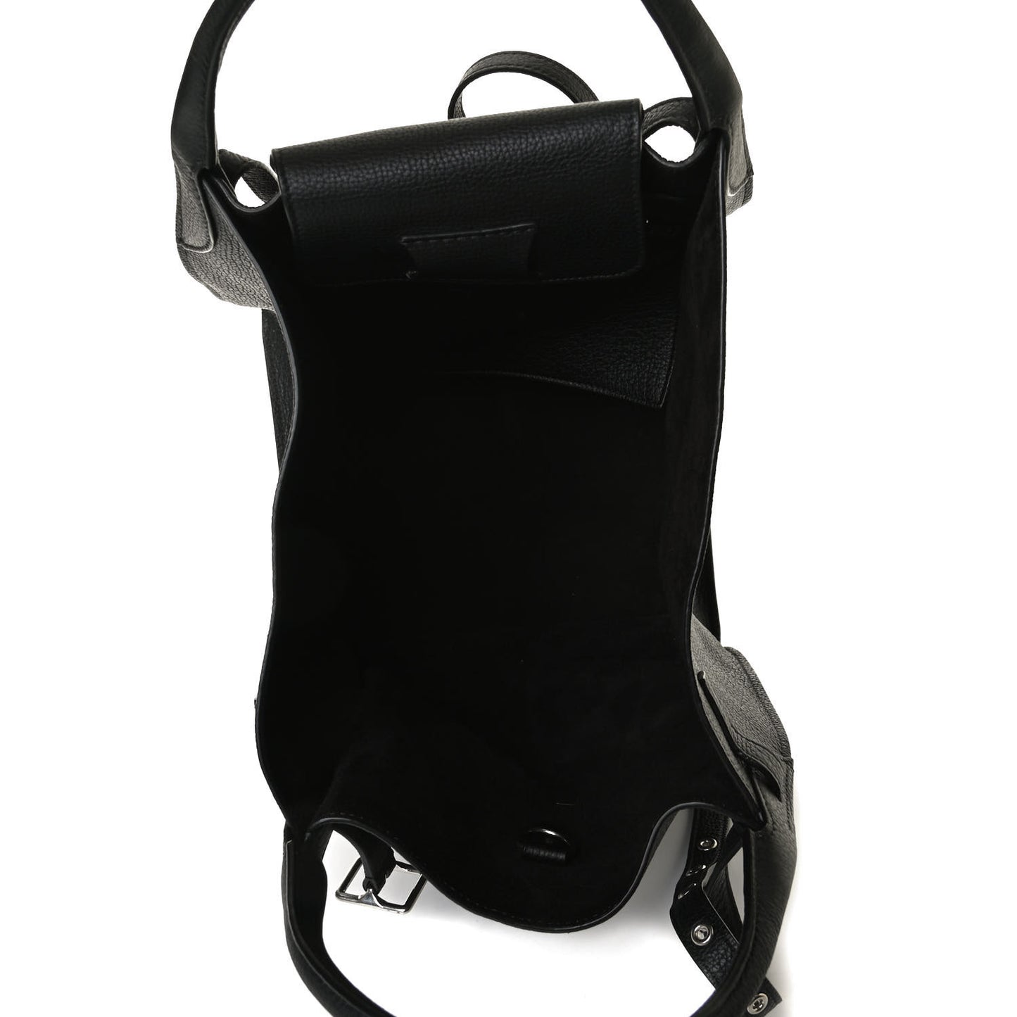 Supple Grained Calfskin Small Long Strap Big Bag Black