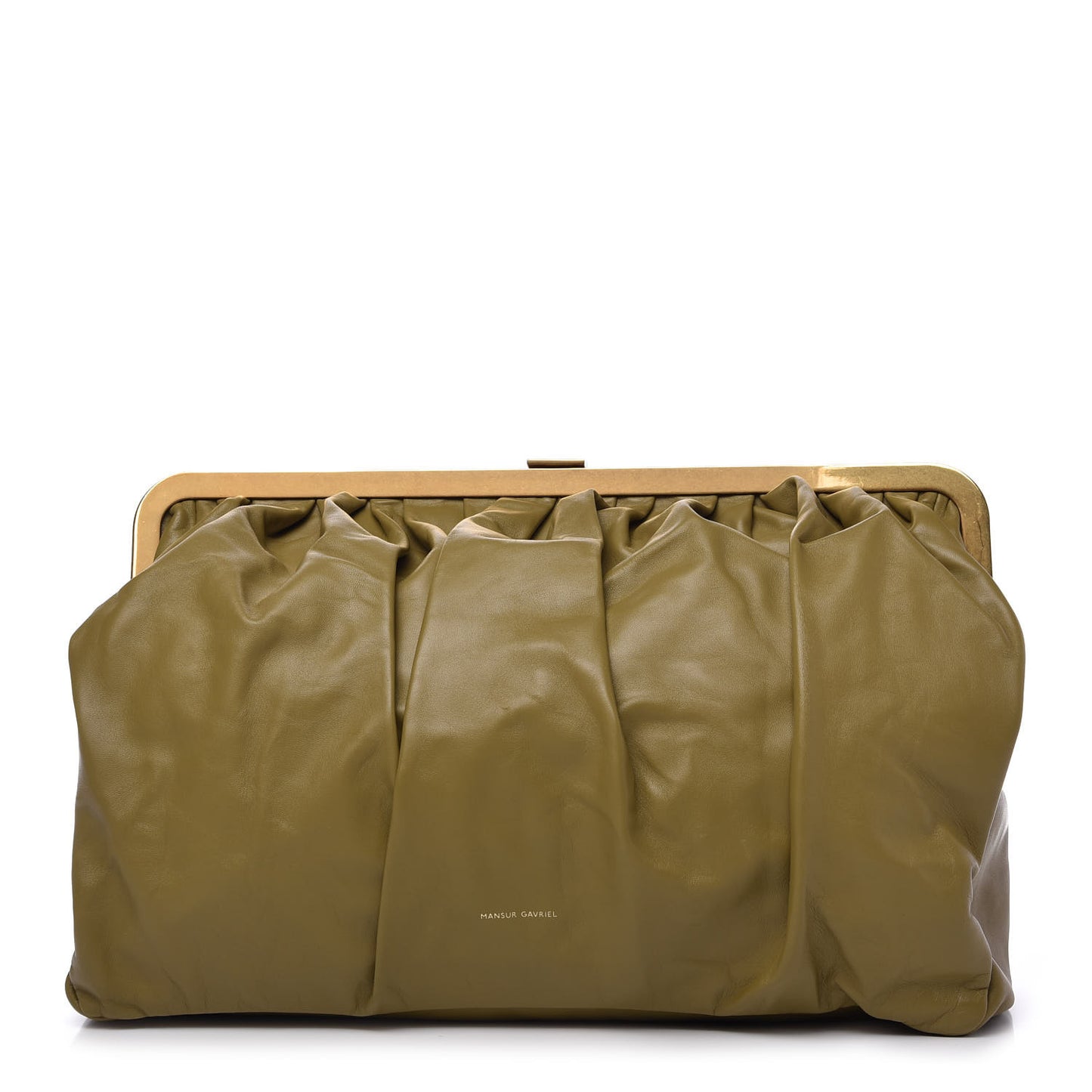 Lambskin Wave Frame Clutch Safari