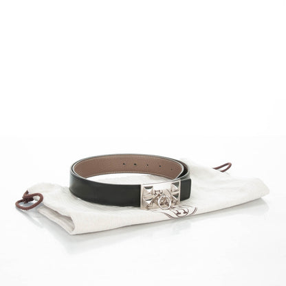 Hermes Box Togo 32mm Collier De Chien CDC Belt 95 Black Etoupe 6 of 6