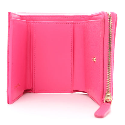 Chanel Caviar Quilted CC Zip Compact Trifold Wallet Pink 5 of 8