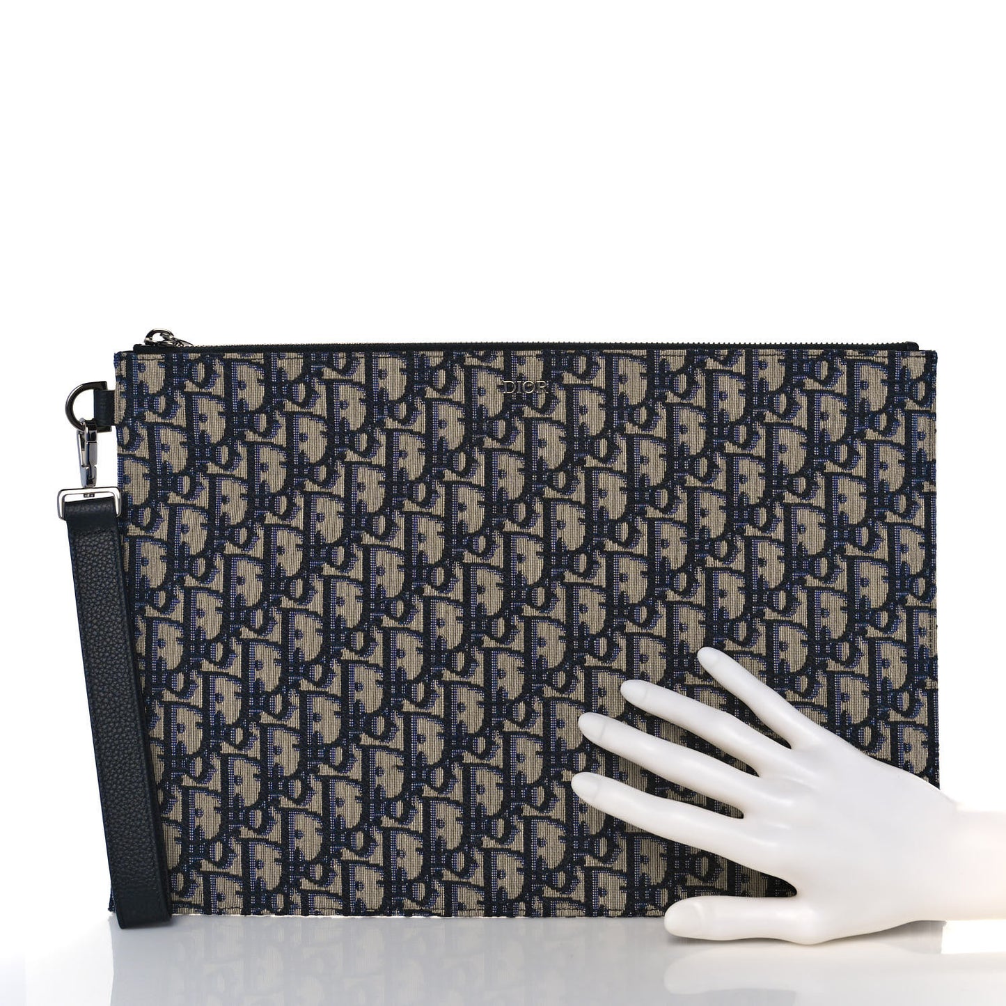Oblique A4 Flat Pouch Clutch Blue