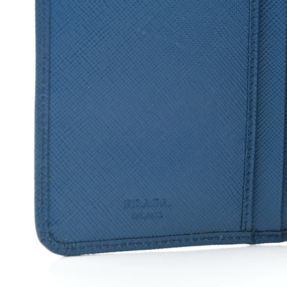 Prada Saffiano Metal Compact Wallet Cobalto 7 of 7