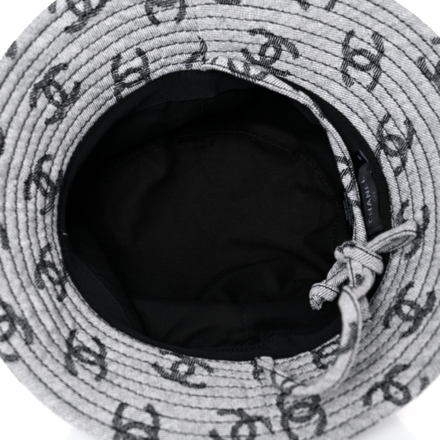 Chanel Denim CC Bucket Hat M White Black 6 of 7