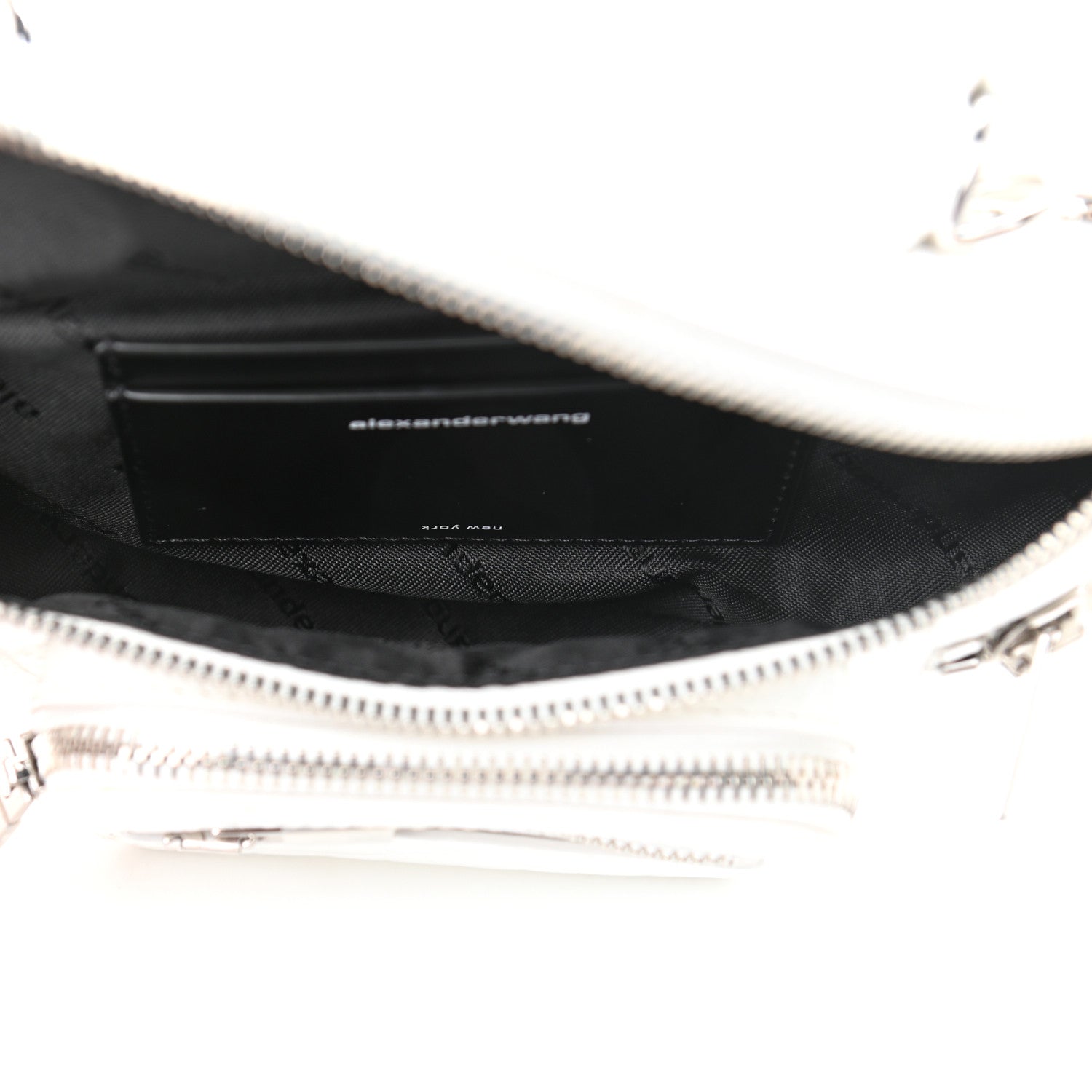 Alexander Wang Crocodile Embossed Patent Mini Top Handle Attica Belt Bag White 5 of 11