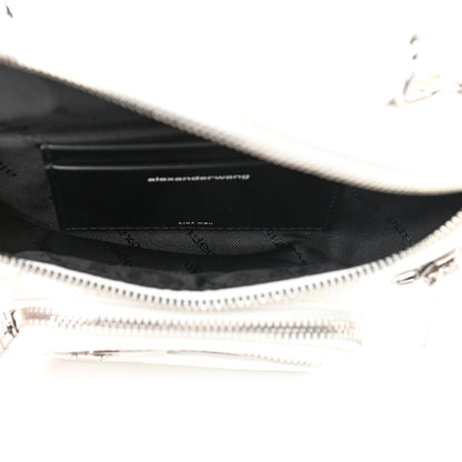 Alexander Wang Crocodile Embossed Patent Mini Top Handle Attica Belt Bag White 5 of 11