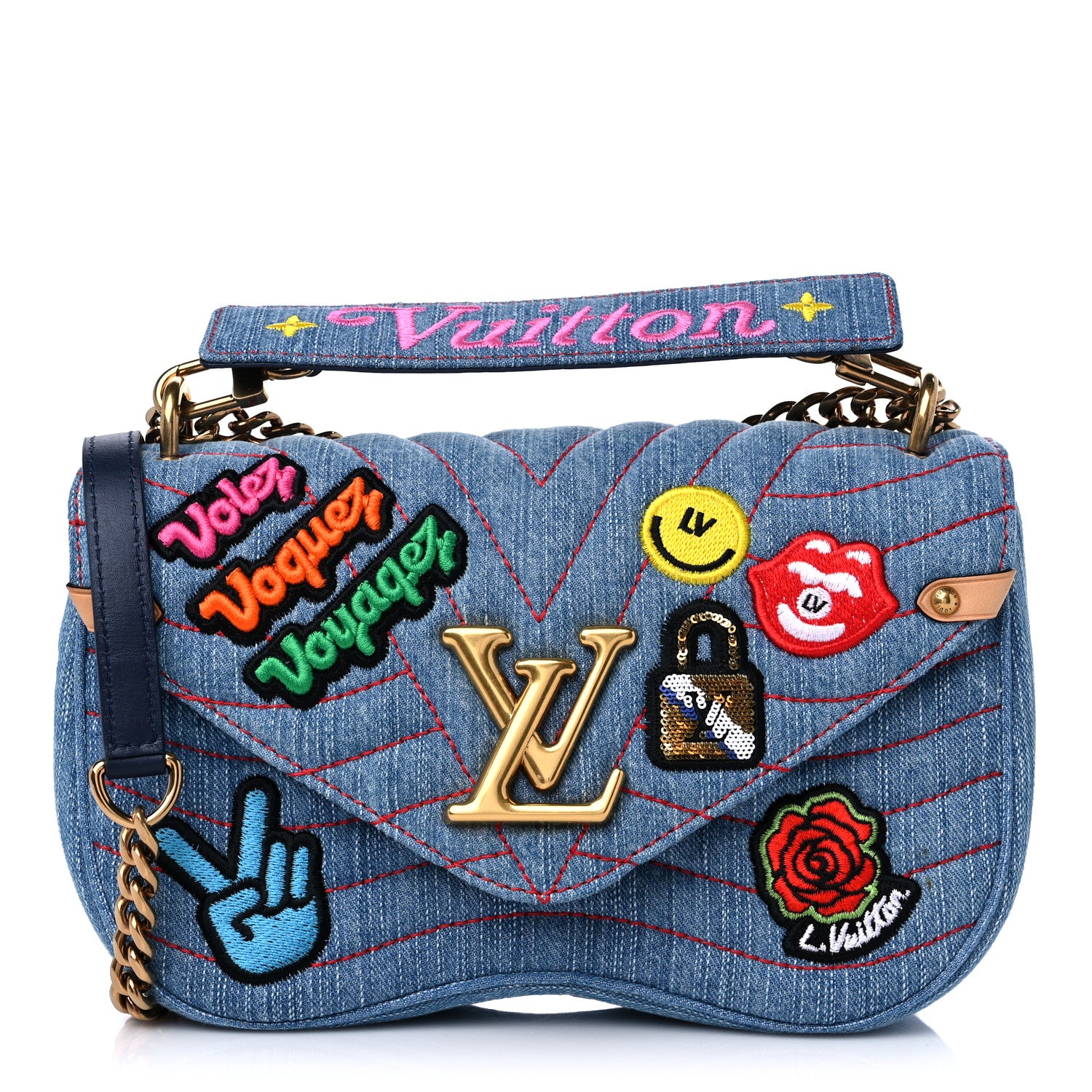 Louis Vuitton Denim New Wave Chain MM Blue 1 of 9