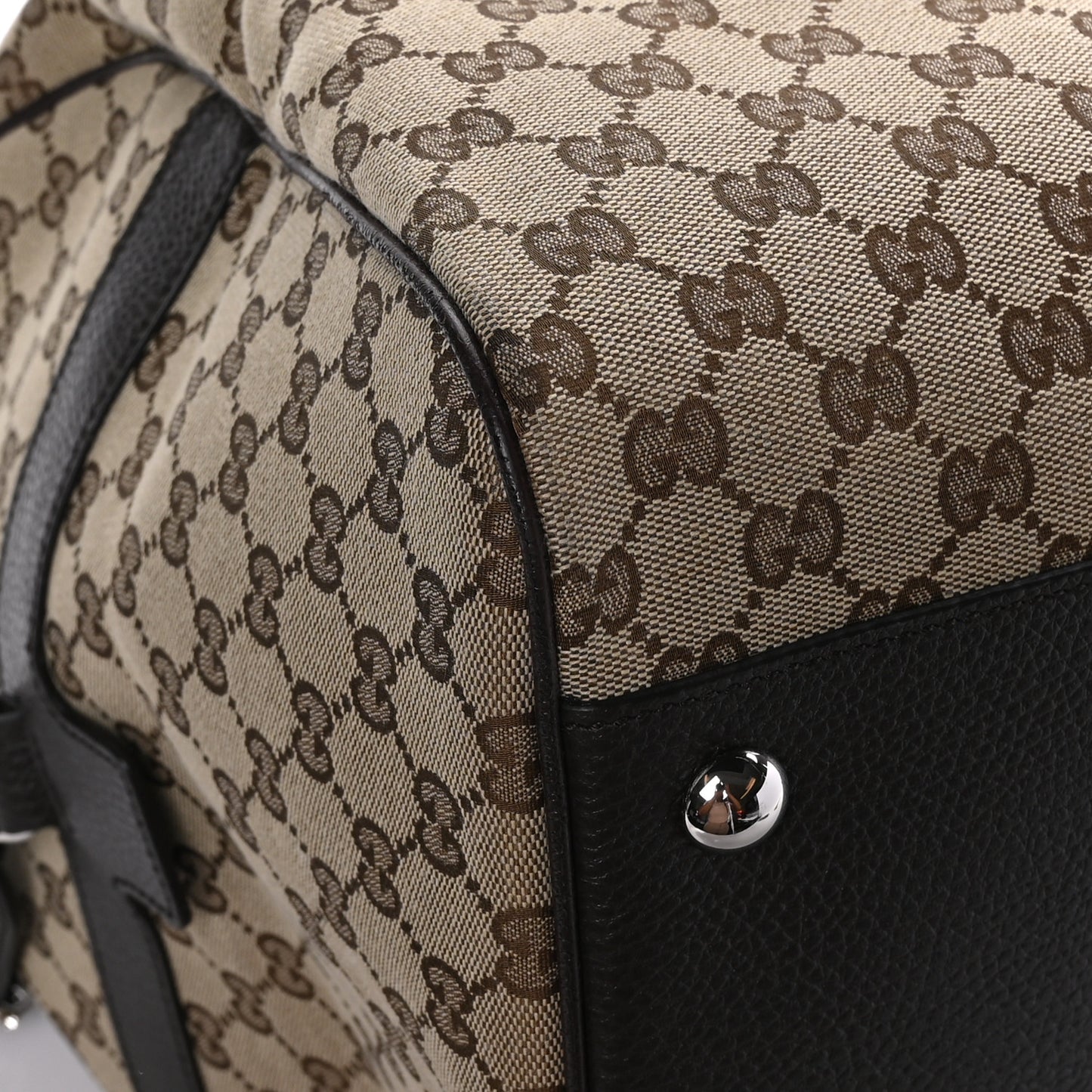 Monogram Dollar Calfskin Large Boston Duffle Bag Beige Ebony Testa di Moro Marrone Scuro