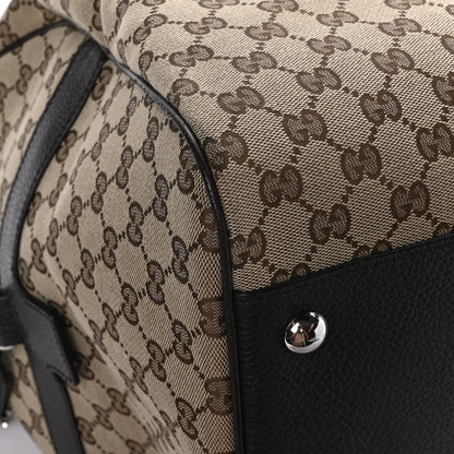 Gucci Monogram Dollar Calfskin Large Boston Duffle Bag Beige Ebony Testa di Moro Marrone Scuro 8 of 11