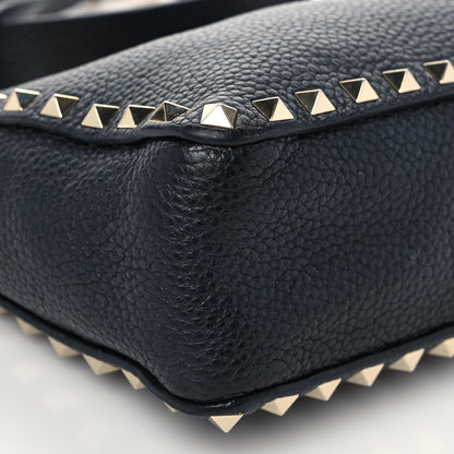 Valentino Garavani Pebbled Calfskin Mini Rockstud Flip-Lock Messenger Bag Black 7 of 8