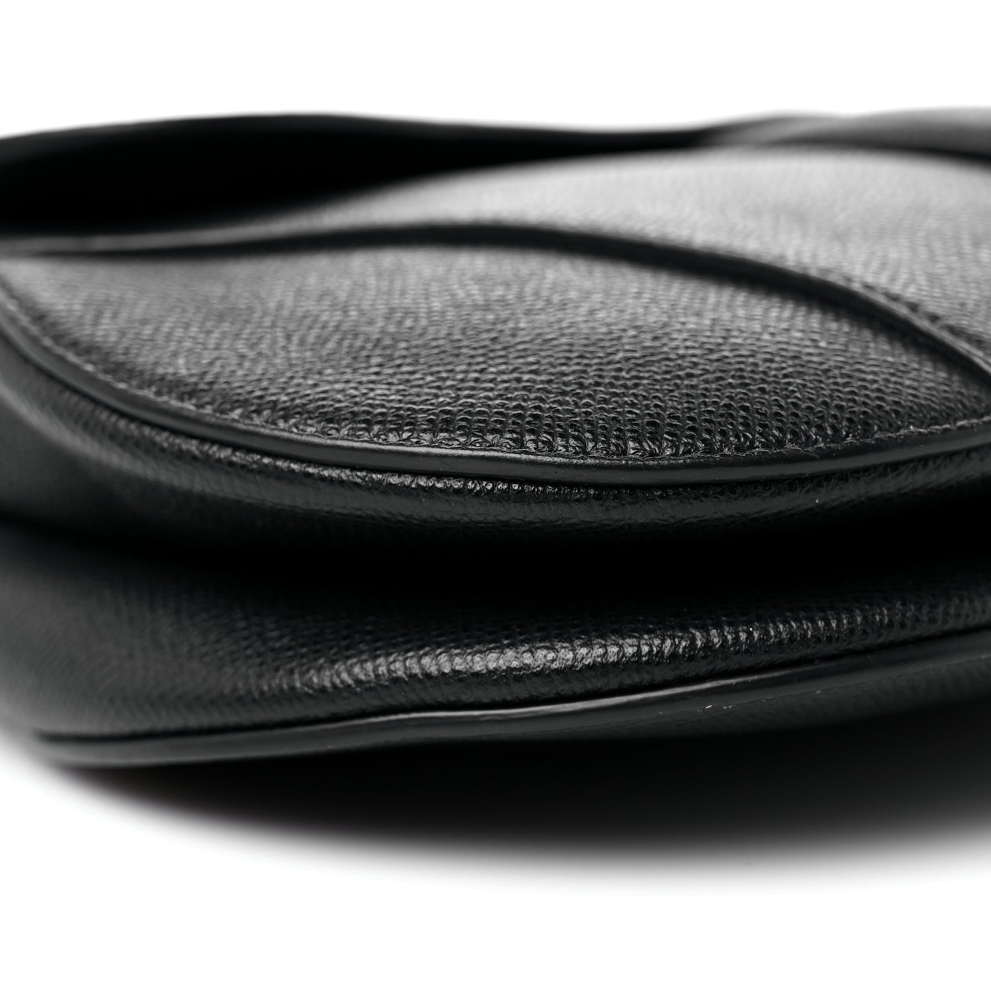 Grained Calfskin Saddle Bag Black