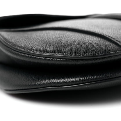 Christian Dior Grained Calfskin Saddle Bag Black 8 of 11