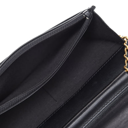 Chanel Caviar Chevron Quilted Boy Wallet On Chain WOC Black 4 of 12
