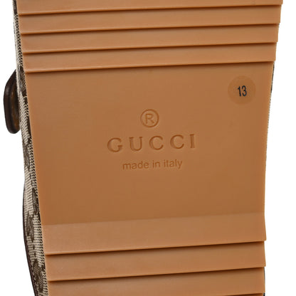 Gucci GG Monogram Lavaredo Eco Fabric Mens Slide Sandals With Straps 13 Beige Ebony Light Brown 7 of 8