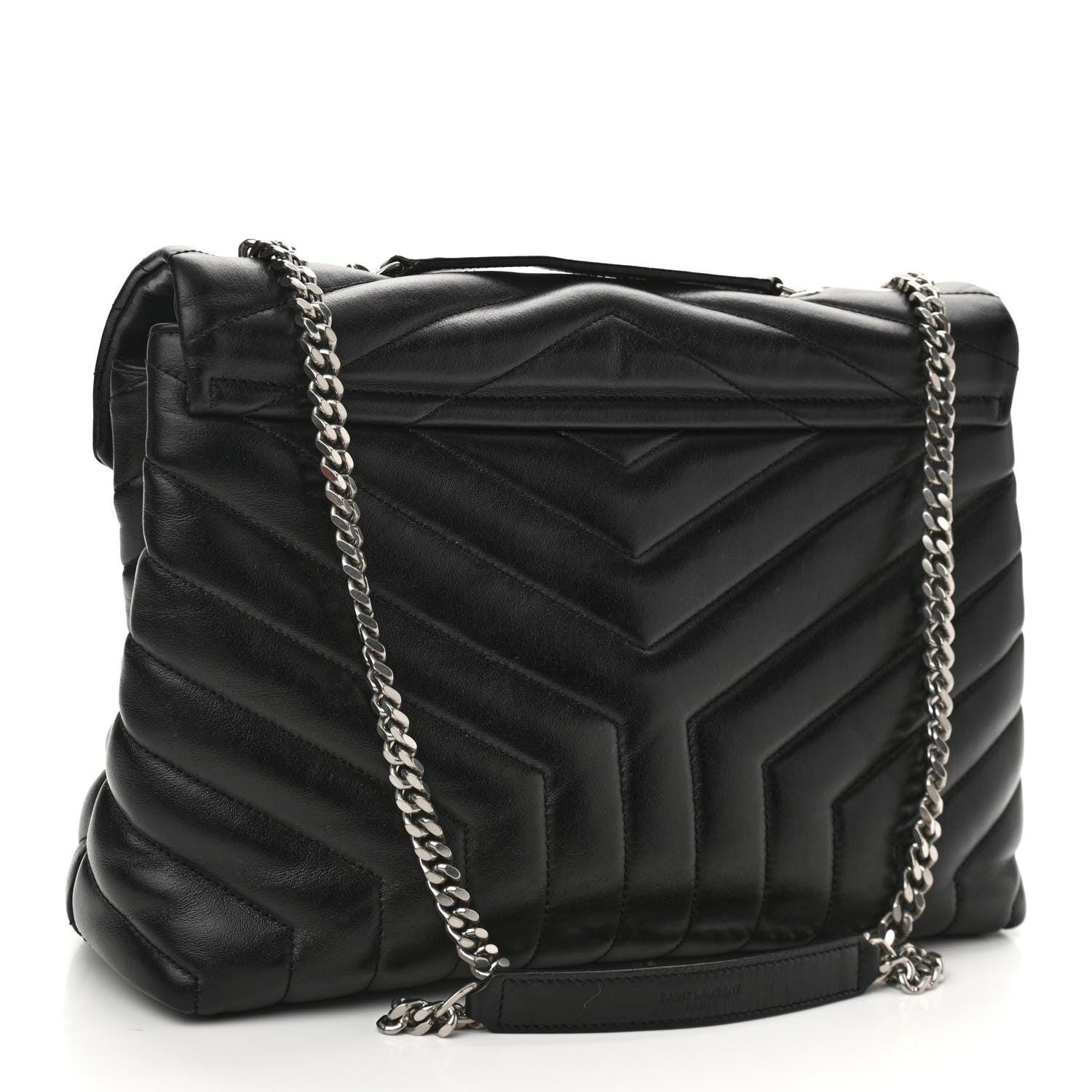 Saint Laurent Calfskin Y Quilted Monogram Medium Loulou Chain Satchel Black 2 of 11