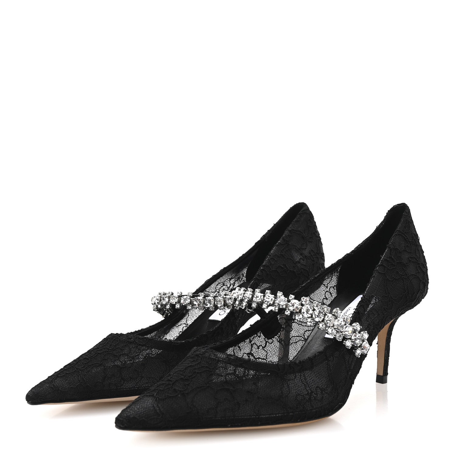 Jimmy Choo Lace Crystal Bing 65 Pumps 40.5 Black 4 of 8