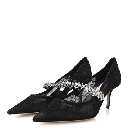 Jimmy Choo Lace Crystal Bing 65 Pumps 40.5 Black 4 of 8