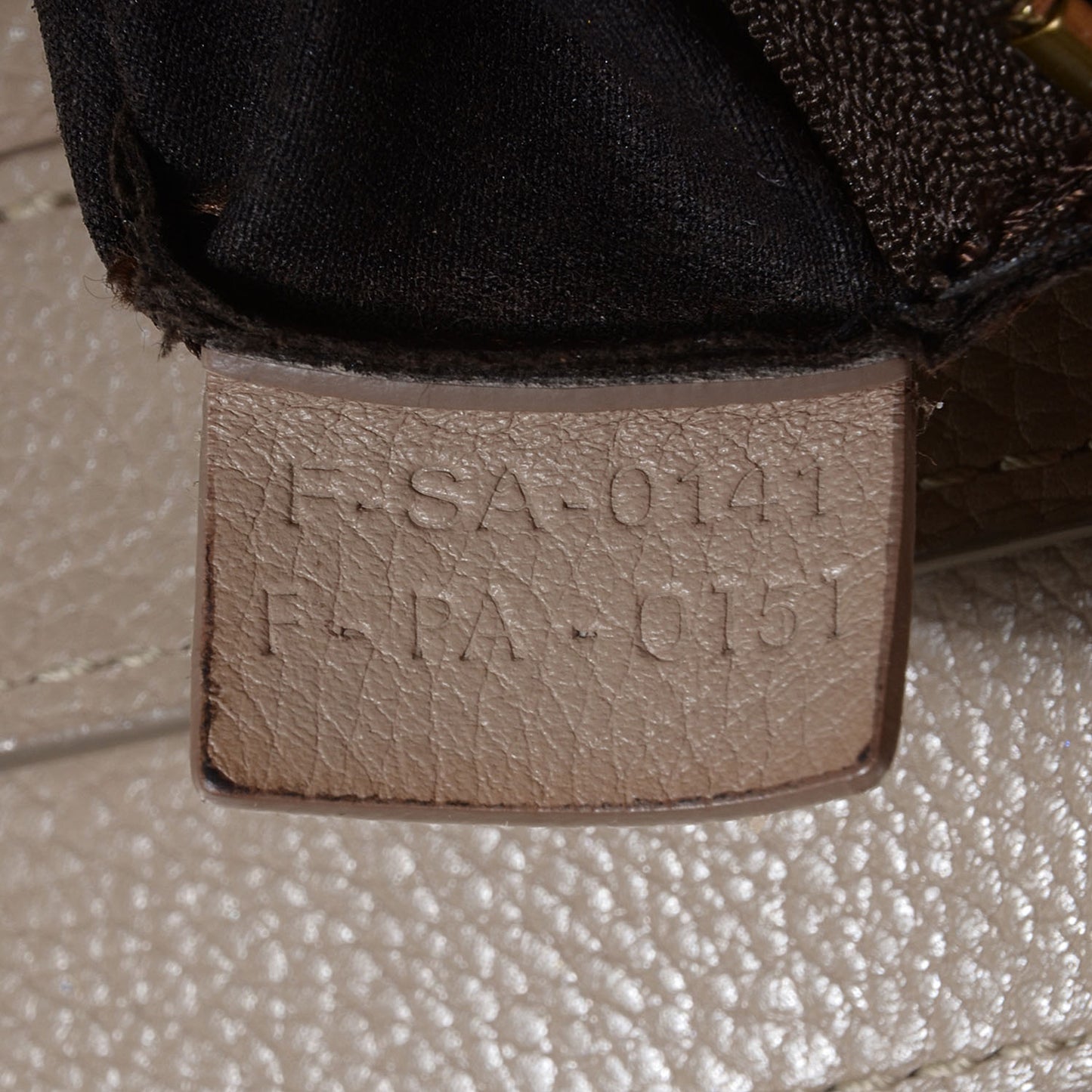 Pebbled Calfskin Mini Luggage Taupe