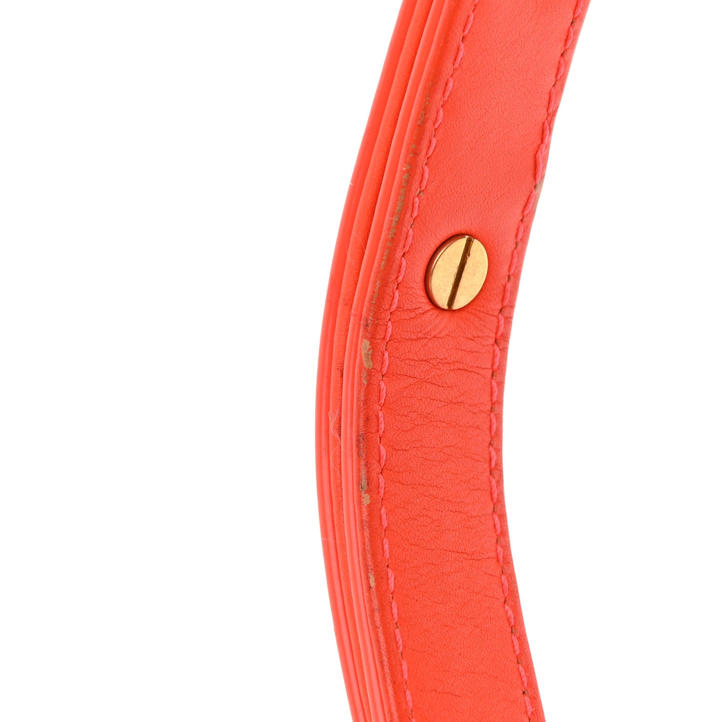 Patent Calfskin Quilted Small Boy Flap Orange