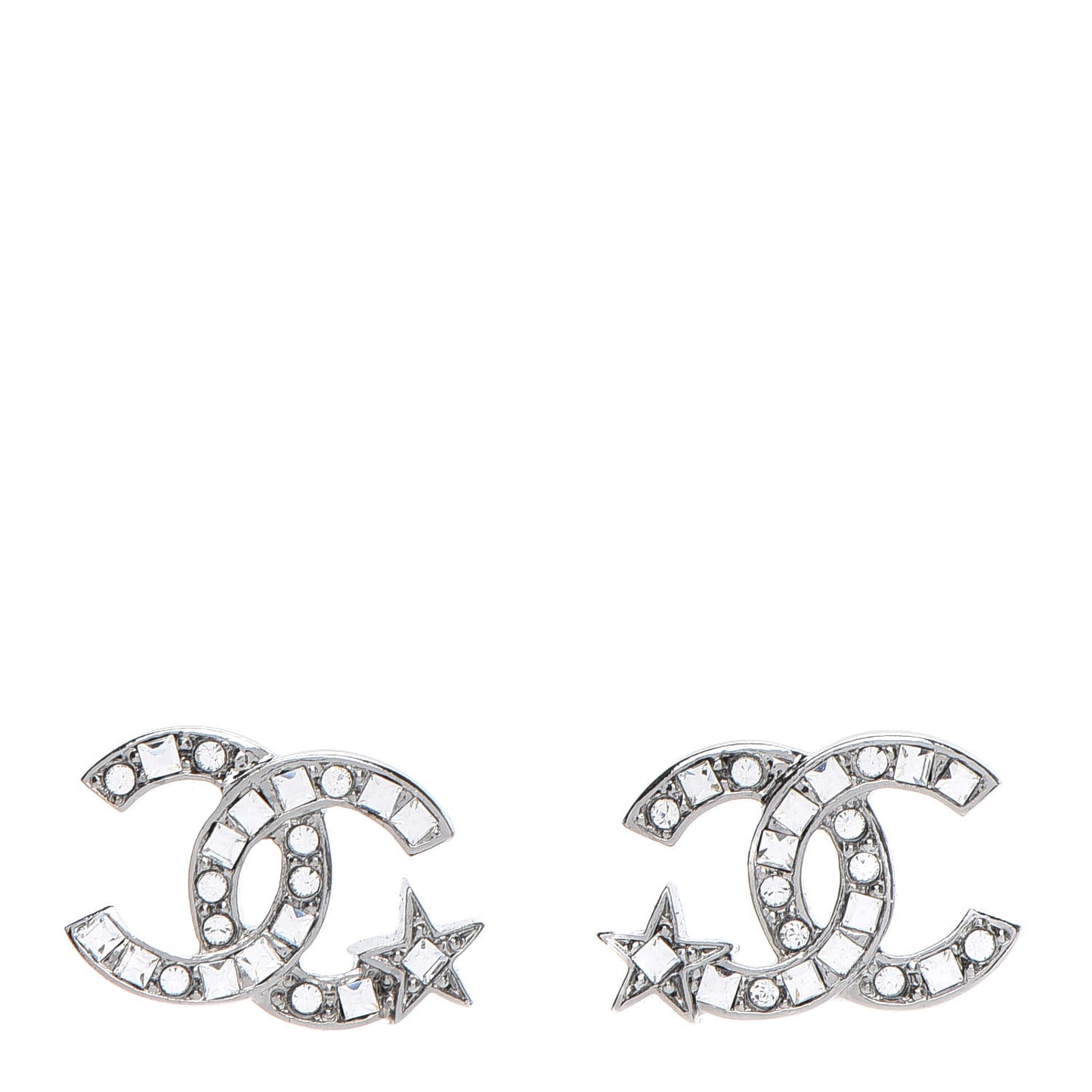 Crystal CC Starfall Earrings Silver