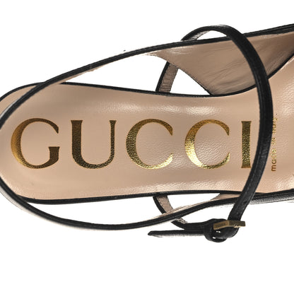 Gucci Malaga Kid Zumi Low Heel Slingback Pumps 35 Black 9 of 11