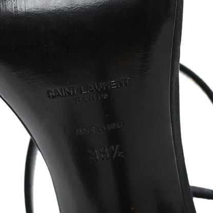 Saint Laurent Crepe Satin Dive 110 Mule Sandals 38 Black 7 of 10