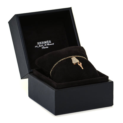 Hermes 18K Rose Gold Diamond PM Kelly Clochette Bracelet SH 6 of 6